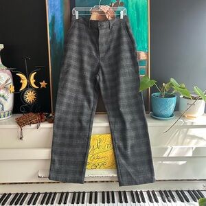 GAP Men's Gray Plaid Dress Pants 31 X 30 Wool Blend